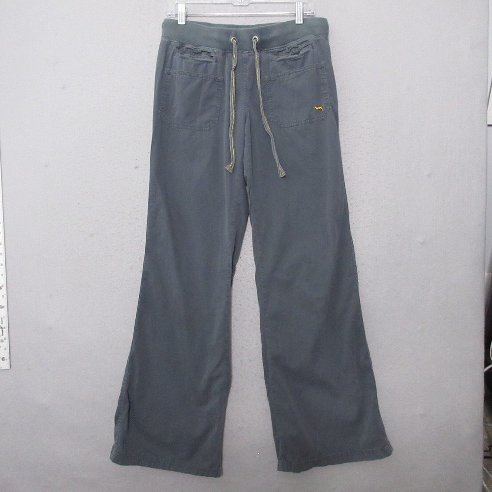 Y2K PINK Victoria Secret Pants 10 Gray Wide Leg‎ Drawstring University Grunge